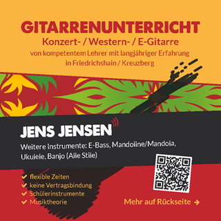 Gitarrenunterricht für Konzert- / Western- / E-Gitarre in Friedrichshain / Kreuzberg